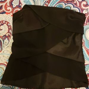 Black strapless corset blouse